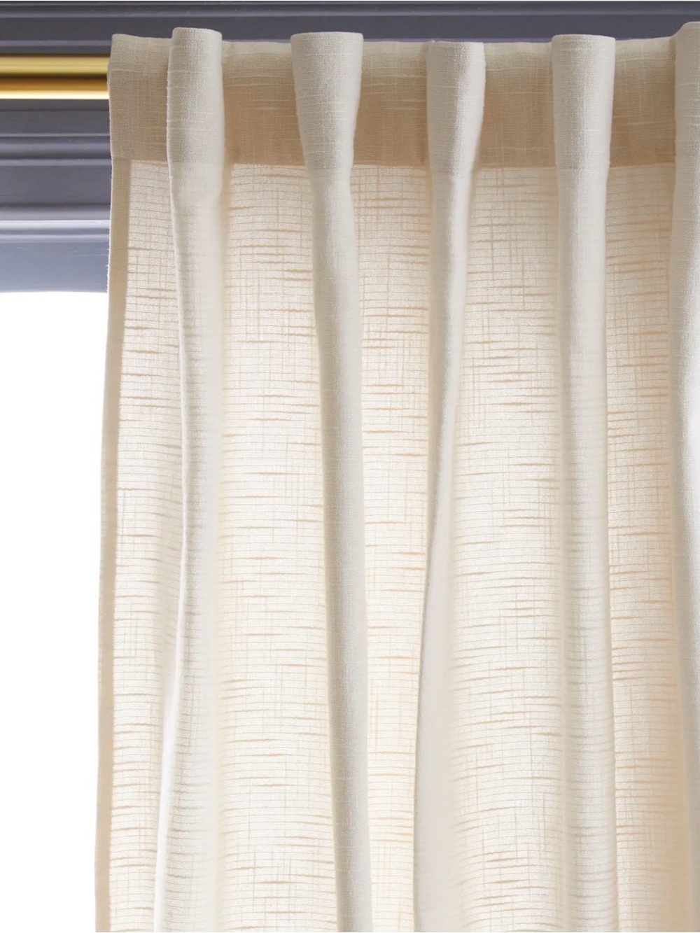 New Quince NATURAL cotton slub curtain 48 x 108” Panel lined light-filtering